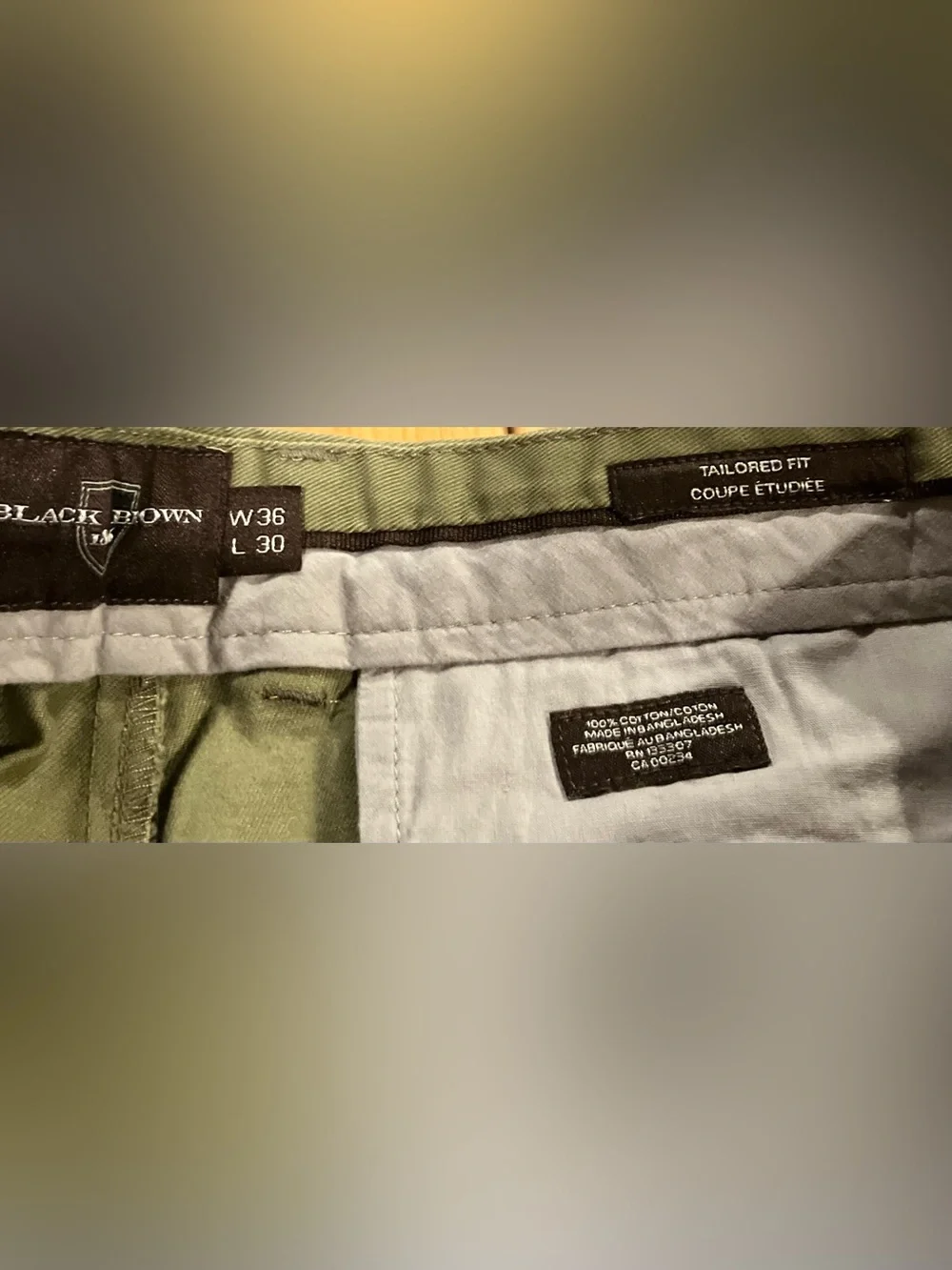 NWT Lot of 2 Men's Chinos - Black Brown 1826 Olive Green & Polo Ralph Ref 36/30